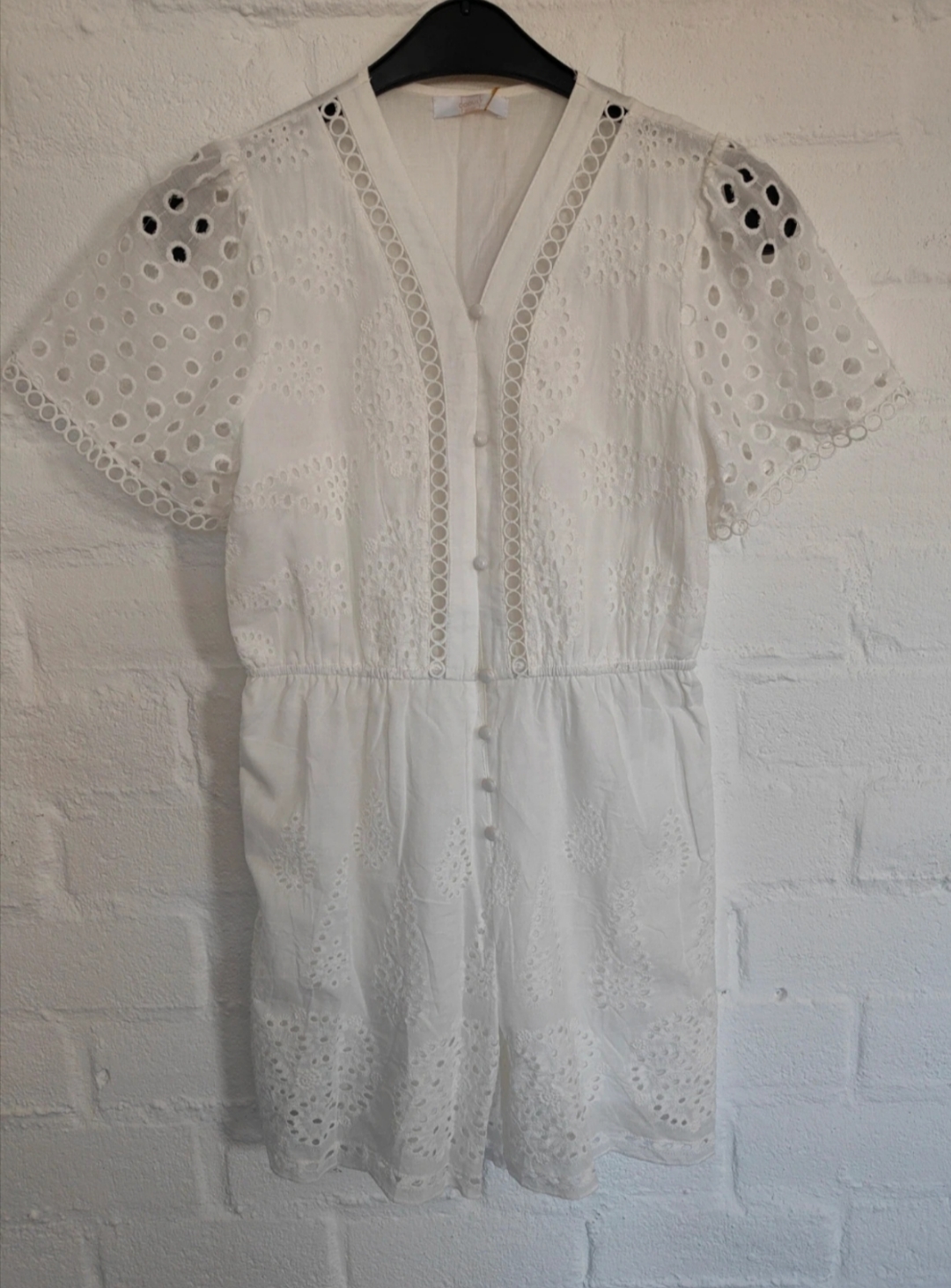 Korte Jumpsuit in Broderie