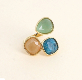 Ring Met 3 Halfedelstenen