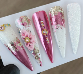Lianco 3D Acryl Bloem Roze Met Rozet - nr. 2