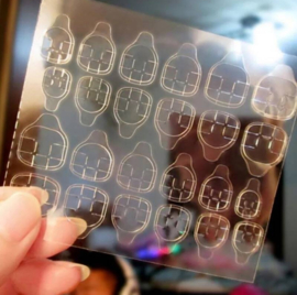 Transparant sillicone stickers per vel met 24 stickers