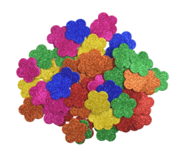 Rubberfoam Stickers Glitter Bloemen