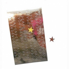 6 x Stickervel Zilveren Sterretjes