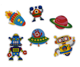 Stickervellen Robots en Ruimte