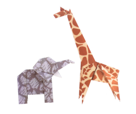 Vouwblaadjes Dierenprint