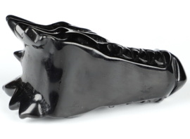 Draken skull zwarte obsidiaan 8,8 cm.