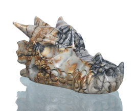 Draken skull picasso jaspis -ongeveer 7,5 cm