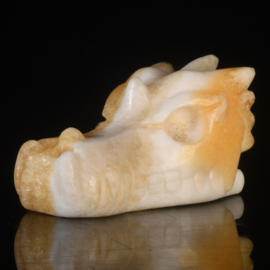 Draken skull oranje calciet +/- 5 cm - 2