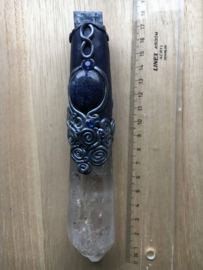 Dragon wand with blue tourmaline quartz, lapis lazuli and Lemurian seed crystal