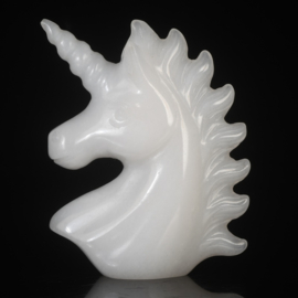 Eenhoorn van witte jade (ongeveer 5 cm)