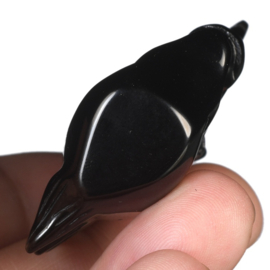 Eenhoorn van zwarte obsidiaan (ongeveer 5 cm)