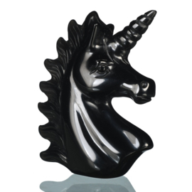 Eenhoorn van zwarte obsidiaan (ongeveer 5 cm)