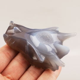 Drakenskull agaat geode - ongeveer 7,5 cm