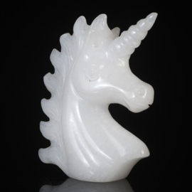 Eenhoorn van witte jade (ongeveer 5 cm)