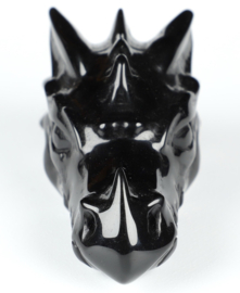 Draken skull zwarte obsidiaan 8,8 cm.
