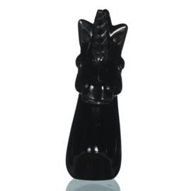 Eenhoorn van zwarte obsidiaan (ongeveer 5 cm)