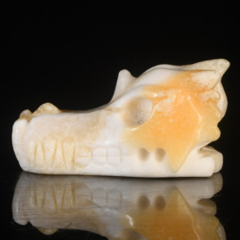 Draken skull oranje calciet +/- 5 cm - 2