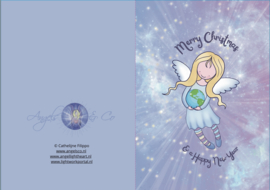 Angel Hug the Earth Kerstkaart A5