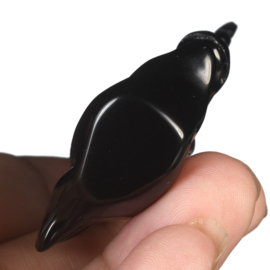 Eenhoorn van zwarte obsidiaan (ongeveer 5 cm)