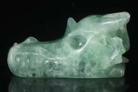 Draken skull groene fluoriet 7,5 cm