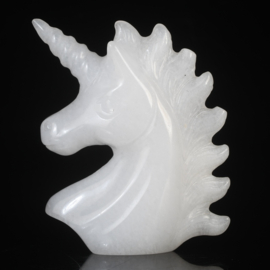 Eenhoorn van witte jade (ongeveer 5 cm)