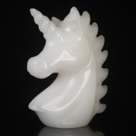 Eenhoorn van witte jade (ongeveer 5 cm)