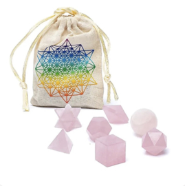 Rozenkwarts heilige geometrie set 7-delig
