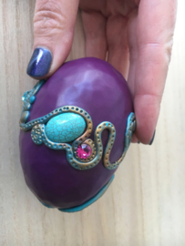 Purple Dragon egg with howlite and Swarovski crystals