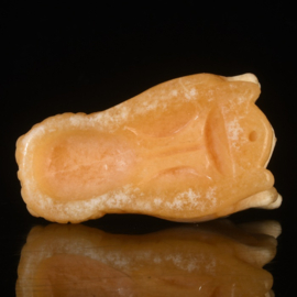 Draken skull oranje calciet +/- 5 cm