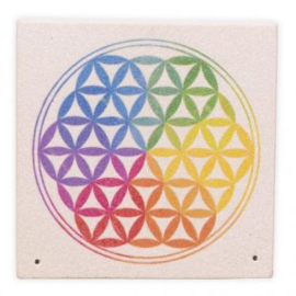 Flower of life wierookhouder van zandsteen