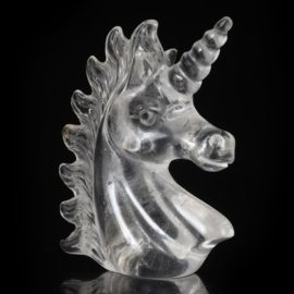 Eenhoorn van bergkristal (ongeveer 5 cm)
