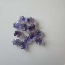 Tiny eenhoorntje van fluoriet - lavendel donker