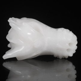 Draken skull witte jade 7,5 cm