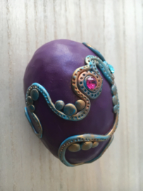 Purple Dragon egg with howlite and Swarovski crystals