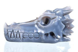 Draken skull lace agaat geode met druzy en kristalpunten