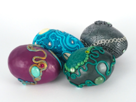 Sea dragon egg with pearls and shells