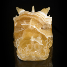 Dragon skull yellow calcite 12 cm