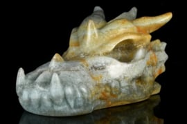 Draken skull van amazoniet van ruim 7,5  cm