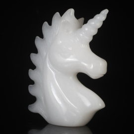 Eenhoorn van witte jade (ongeveer 5 cm)