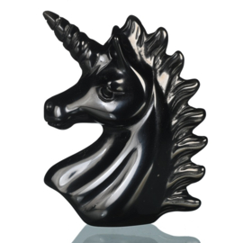 Eenhoorn van zwarte obsidiaan (ongeveer 5 cm)