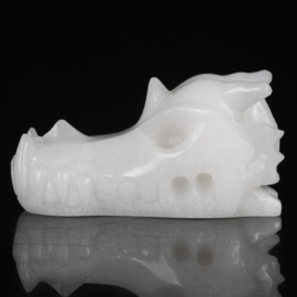 Draken skull witte jade 7,5 cm