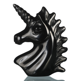 Eenhoorn van zwarte obsidiaan (ongeveer 5 cm)