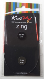 Rondbreinaald Knitpro Zing 25 cm 2.5 mm