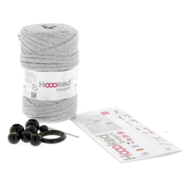 Macramé plantenhanger kit met Zpagetti  wit/zwart en grijs