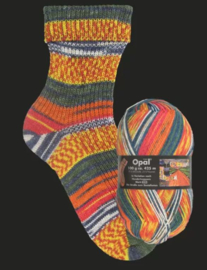 Breipakket sokken breien met Opal met kleuren van Hundertwassers schilderijen