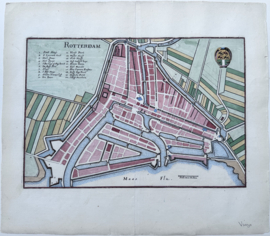 Plattegrond van Rotterdam.