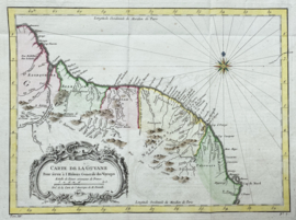 Kaart Suriname en Frans Guyane.