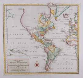 Kaart Noord en Zuid Amerika
