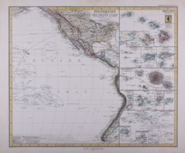 Kaart Australië, Polynesië en de Stille Oceaan