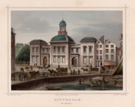 Staalgravure van de Beurs in Rotterdam