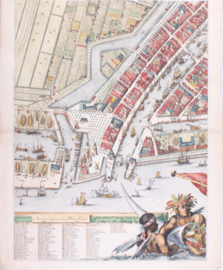 Wandkaart  17e eeuw Rotterdam.